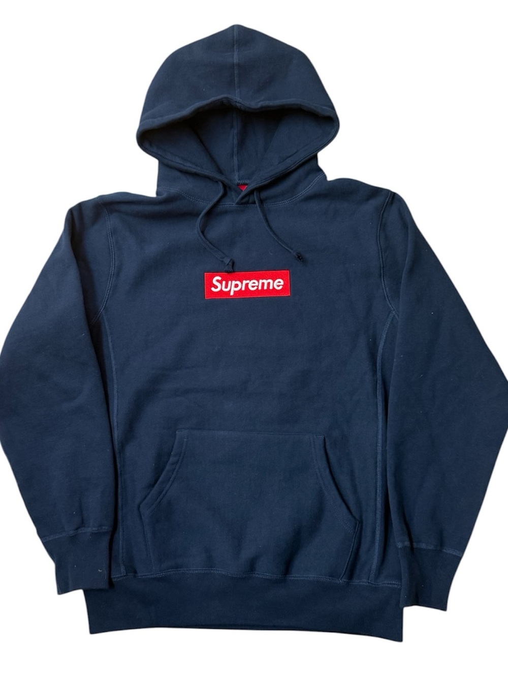 Supreme Navy Blue Box Logo Hoodie